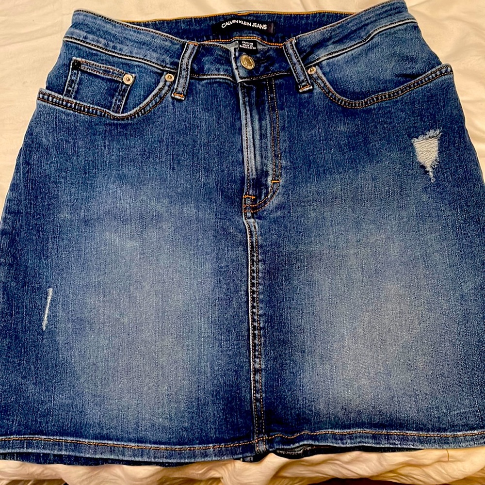 Calvin Klein blue Jean skirt